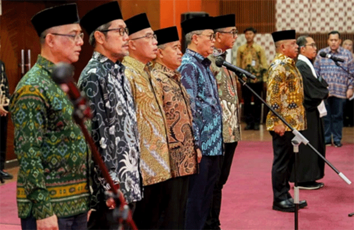 Pelantikan 7 pejabat Eselon I di Kementerian PU, Jakarta pada Jumat (1/5/2026). Foto: Dok. Birkom Kementerian PU