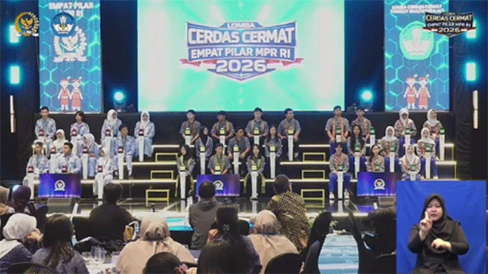 Suasana Lomba Cerdas Cermat Empat Pilar yang diadakan MPR, di Kalbar pada Sabtu (9/5/2026).  Foto: Youtube/MPR RI