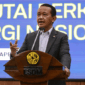 Menteri ESDM Bahlil Lahadalia menyampaikan keterangan saat konferensi pers terkait penemuan cadangan gas raksasa di Kementerian ESDM, Jakarta, Senin (20/4/2026). Foto: Dhemas Reviyanto/ANTARA FOTO