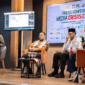Pegiat HAM dan Kemanusiaan Wanda Hamidah bersama CEO Rumah Zakat Irvan Nugraha, Ketua Pengurus Dompet Dhuafa Ahmad Juwaini, dan Koordinator Media Center GPCI Harfin menyampaikan keterangan pers di Jakarta, Senin (18/5/2026). Foto: Rakha Raditya Yahya/ANTARA FOTO