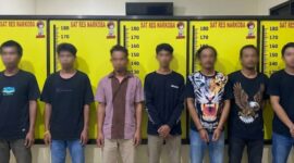 Enam diduga tersangka kelompok jaringan narkoba sabu dan gaja berhasil diamankan tin opsnal Narkoba polres Kerinci dalam operasi sejab selama 5 hari