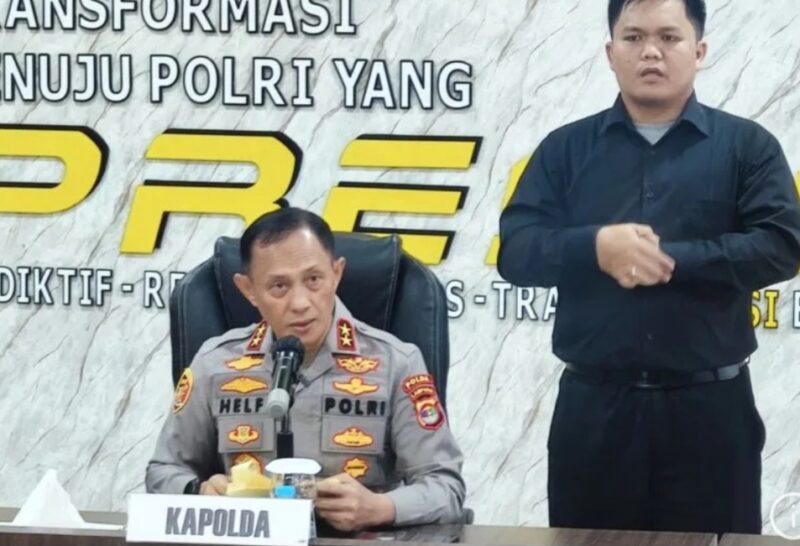 Kapolda Lampung  Irjan Pol  Helfi Assegaf saat memberikan keterangan, menegaskan 
dan memerintahkan seluruh jajaran kepolisian Kapolda Lampung  untuk menindak tegas pelaku begal dan curanmor dengan tindakan tembak di tempa, mou coba main main silakan.