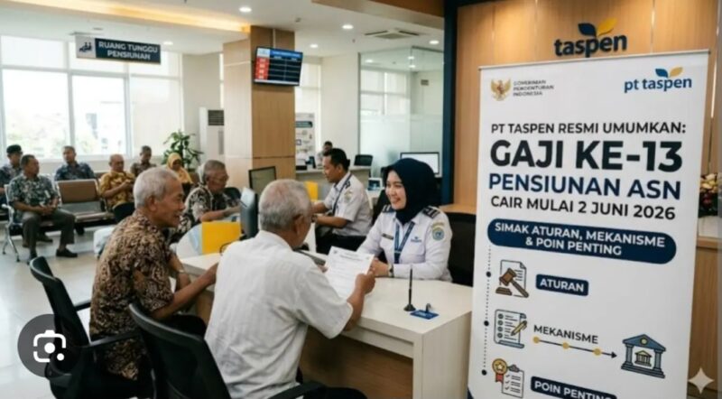 Pencairan
Gaji ke 13 bagi pensiun Apratur Sipil Negara(ASN) akan mulai akan dicairkan oleh PT Taspen (Persero) dan memastikan  dilakukan pada 2 Juni 2026. Belum ada regulasi kenaikan gaji.