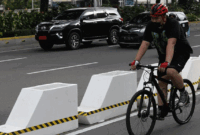 Foto: Jalur Sepeda Permanen di Jalan Sudirman-Thamrin (CNBC Indonesia/ Muhammad Sabki)