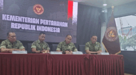 Konferensi pers Kementerian Pertahanan Republik Indonesia terkait evaluasi Latsar SPPI KDKMP, Sabtu (27/6/2026). Foto: Pradya Tirta/kumparan