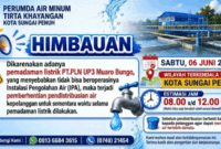 Pengumuman Resmi dari Perumda Air Minum Tirta Khayangan Kota Sungai Penuh.