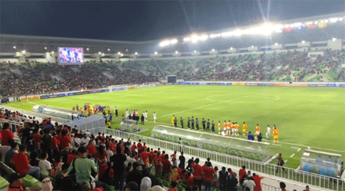 Timnas U-19 vs Myanmar dalam laga perdana Piala AFF 2026 di Stadion Utama Sumut, Senin (1/6). Foto: Amar Marpaung/kumparan