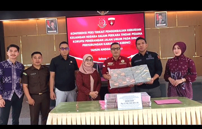 Pengembalian kerugian keuangan negara dari perkara PJU Kerinci