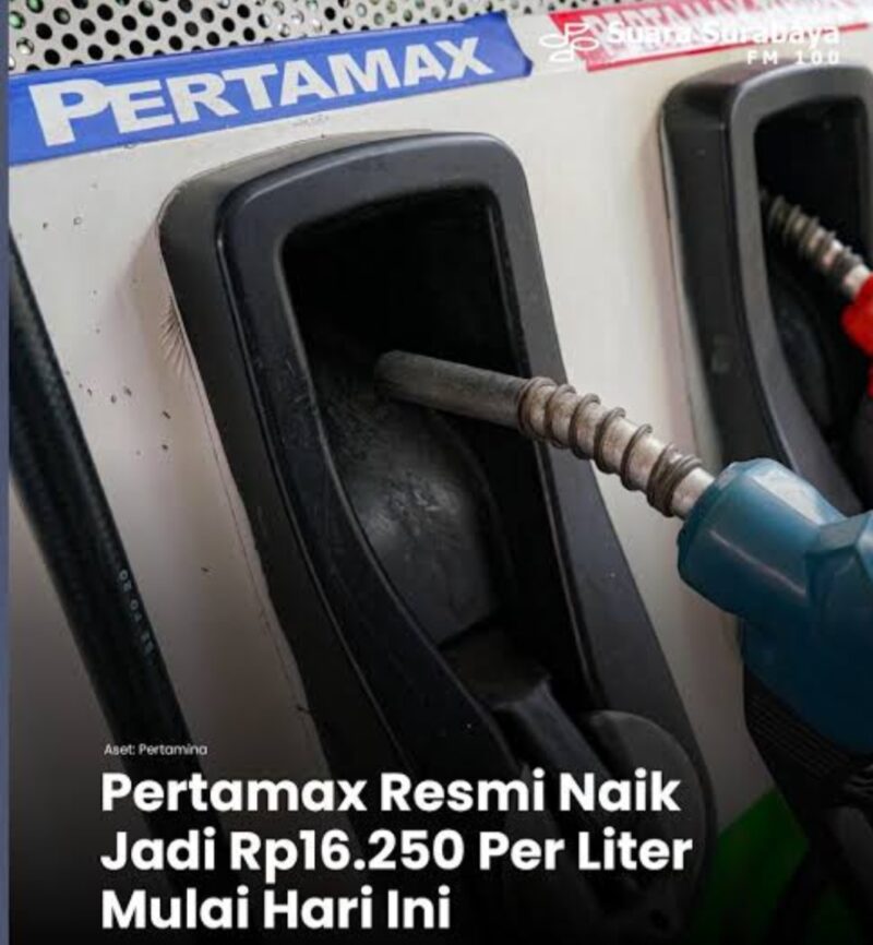 Kenaikan tersebut mencapai Rp3.950 per liter dibandingkan harga sebelumnya yang berada di level Rp12.300 per liter, penyesuaian ini menjadi kenaikan pertama untuk Pertamax sejak lonjakan harga minyak dunia yang dipicu meningkatnya tensi geopolitik akibat konflik Israel-Iran pada akhir Februari 2026.
