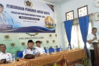 Acara Pengukuhan Pegurus Selang Waktu 2022-2027 Persatuan Wartawan Indonesia Provinsi jambi yang berlangsung di kawasan Jalan Jakarta Ujung, Kecamatan Kota Baru, Selasa 16/6/2026.