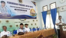 Acara Pengukuhan Pegurus Selang Waktu 2022-2027 Persatuan Wartawan Indonesia Provinsi jambi yang berlangsung di kawasan Jalan Jakarta Ujung, Kecamatan Kota Baru, Selasa 16/6/2026.