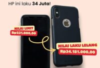 iPhone XS 64 GB: nilai limit Rp231.000, terjual Rp34.181.000.dilelang KPK.