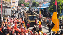 masyarakat luhah rio mendiho penuhi tanah mendapo menyambut tiang karamentang