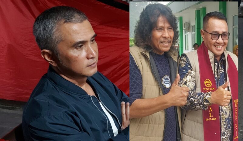 Koordinator khitanan massal Minang Kerinci (Minker) ke 13 Tahun 2026, Yudi, Penasehat Minker Khairil Amril bersama Wali Kota Sungai Penuh Alfin,SH.