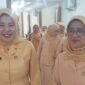 Ketua DWP Kota Sungai Penuh Ny Winda Rahayu baru dikukuhkan mendampingi Ketua DWP Provinsi Jambi Ny Hj Iin Sudirman