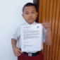 Ibrahim Al Abrar (12) siswa kelas 6 SDN 3 Genengsari, Desa Genengsari, Kecamatan Kemusu, Kabupaten Boyolali, Jateng mendapatkan surat apresiasi resmi dari National Aeronautics and Space Administration (NASA).  Foto: Dok. Istimewa