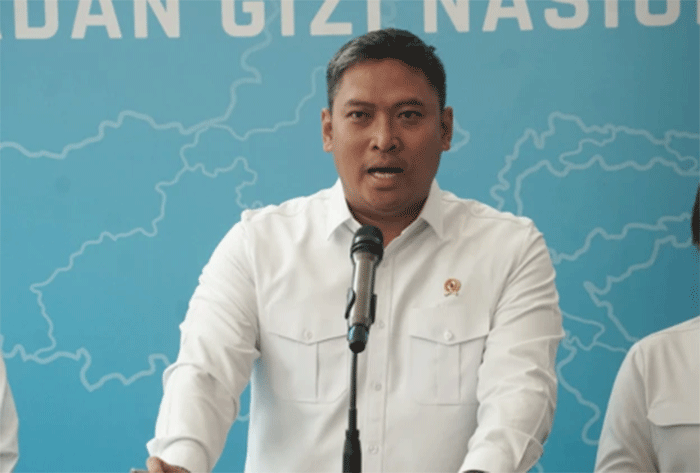 Kepala Badan Gizi Nasional (BGN) Sudaryono memberikan keterangan pers terkait perkembangan Makan Bergizi Gratis (MBG) di Kantor Badan Gizi Nasional, Jakarta, Senin (27/7/2026). Foto: Iqbal Firdaus/kumparan