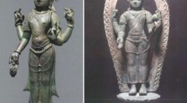 Kedua arca berasal dari abad ke-8 dan menggambarkan Buddha Avalokiteshvara dalam posisi berdiri. Masing-masing memiliki tinggi sekitar 16 inci dan 20 inci.ysng dijarah dikembalikan AS.