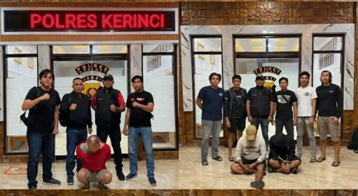 Staresnarkoba Polres Kerinci saat Meringkus Tersangka.