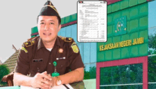 Kolase foto Harta kekayaan Kajari Romy Arizyanto dan gedung Kejari Jambi.