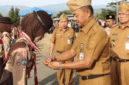 Wakil Bupati Kerinci Murison Melepas Kontingen Pramuka Kerinci Menuju Jambore Nasional XII 2026 di Cibubur.