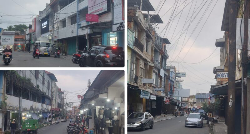 Pemandangan tidak biasa Pertokohan dalam kota sungai penuh 2-H 17 Agustus 2026 Masih sepi kibarkan bendera merah putih dan umbul umbul nuansa HUT RI