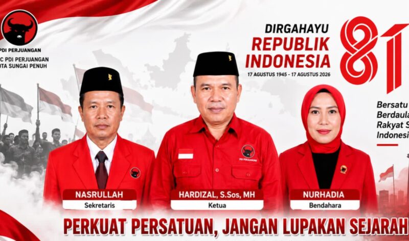 DPC PDI Perjuangan Kota Sungai Penuh Menyongsong Hut RI ke 81.