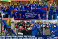 Rangkaian Aksi sosial pembagian Masker,Goro dipimpin Ketua DPC Partai Demokrat Kota Sungai Penuh H Fajran, Sp.M,Si.