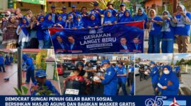 Rangkaian Aksi sosial pembagian Masker,Goro dipimpin Ketua DPC Partai Demokrat Kota Sungai Penuh H Fajran, Sp.M,Si.
