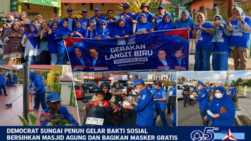 Rangkaian Aksi sosial pembagian Masker,Goro dipimpin Ketua DPC Partai Demokrat Kota Sungai Penuh H Fajran, Sp.M,Si.