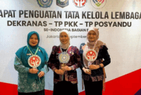 Keikutsertaan Sri Kartini Alfin dalam penguatan tata kelola PKK, Posyandu, dan Dekranasda di Jakarta.