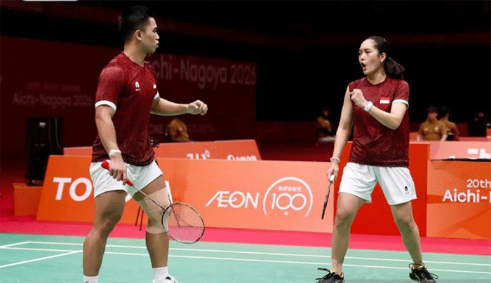 Ganda campuran Indonesia Amri Syahnawi/Nita Violina Marwah berpotensi memperoleh medali perunggu setelah melaju ke babak semifinal bulu tangkis Asian Games Aichi-Nagoya 2026