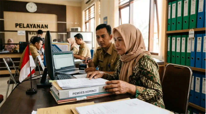 Ilustrasi – Belasan Desa di Kerinci Belum Cairkan Dana Desa. (Foto: AI)