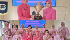 Serah terima ketua Bhayangkari Cabang Polres Kerinci dari Ny Esse Ramadhanil dengan Ny Henny Hernawan ketua Bhayangkari Cabang Polres Kerinci yang baru