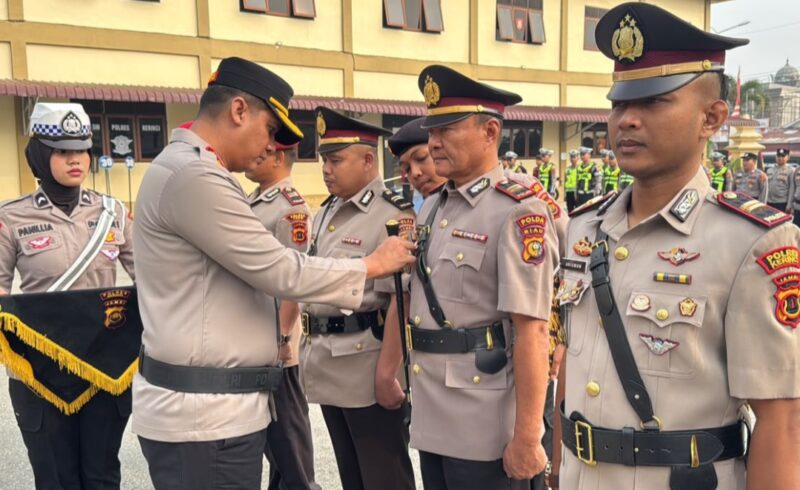 Kapolres Kerinci AKBP Ramadhani,Pimpin sertijab Kasat Reskirim dan Kapolsek serta Kasiwas