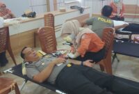 Kabag Ops Polres Kerinci AKP Edi Mardi,SE MM berpartisipasi Donor Darah.
