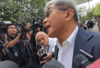 Aktivis dan akademisi Rocky Gerung saat menghadiri pelantikan Wantimpres di Istana Negara, Jakarta, Juamt (2/10/2026).