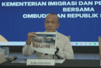Konferensi pers bersama antara Kementerian Imigrasi dan Pemasyarakatan (IMIPAS) dan Ombudsman Republik Indonesia terkait temuan sidak di Lapas Kelas 2A Cibinong, Senin (5/10/2026). Foto: Dok. Kemenimipas