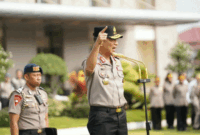 Kapolda Jawa Tengah Irjen Pol Roy Hardi Siahaan saat apel perdan di Mapolda Jateng. Foto: Dok. Istimewa