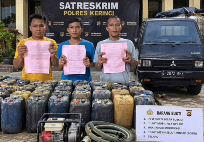  Pelangsir Solar Subsidi Ditangkap Polres Kerinci.