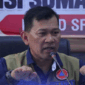 Kepala Badan Nasional Penanggulangan Bencana (BNPB) Kristomei Sianturi memimpin rapat koordinasi penanganan kebakaran hutan dan lahan (karhutla) bersama jajaran fokopimda Pemerintah Provinsi Sumatera Selatan di Kota Palembang, Sumatera Selatan, Minggu (18/10/2026)