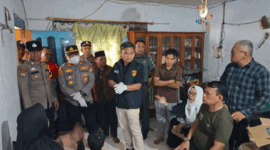 Lokasi tempat meninggalnya seorang pensiunan ASN di Sungai Apit, Kabupaten Siak diduga dibunuh oleh anaknya yang merupakan anggota kepolisian