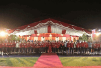 Gubernur Sumatera Barat Mahyeldi Ansharullah membuka Porprov XVI Sumbar 2026 di Halaman Istana Gubernuran