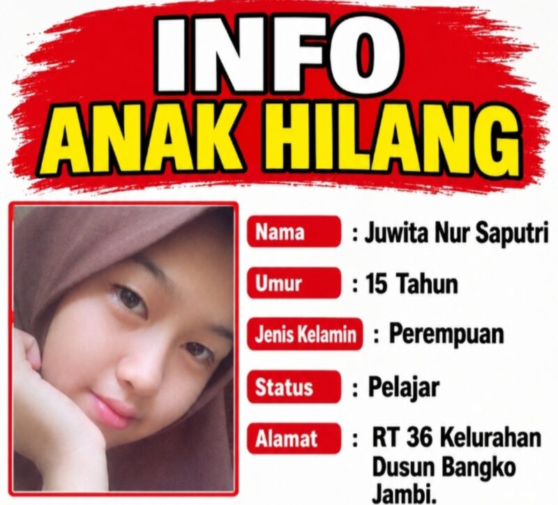 Remaja Juwitan Nur Saputri 15bTahun Dinyatakan hilang