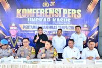 Kapolda Jambi Irjen Pol Drs.Widodo, konferensi Pres pengungkapan Kasus PETI ilegal wilayah hukum Polda Jambi.